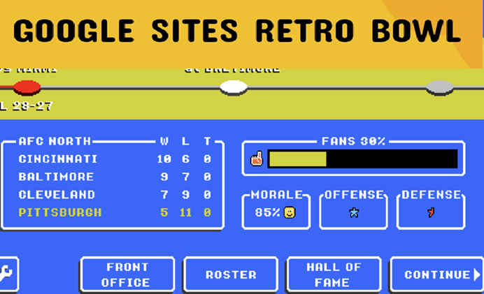 Retro Bowl Unblocked Google Sites